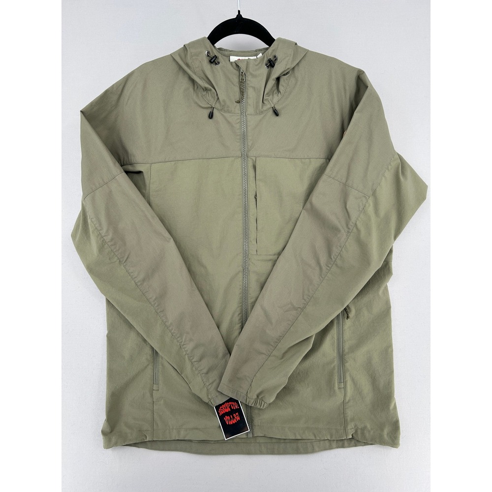 Fjallraven Abisko Midsummer Jacket Mens XL Green Lightweight Hooded 81151 - Picture 11 of 12